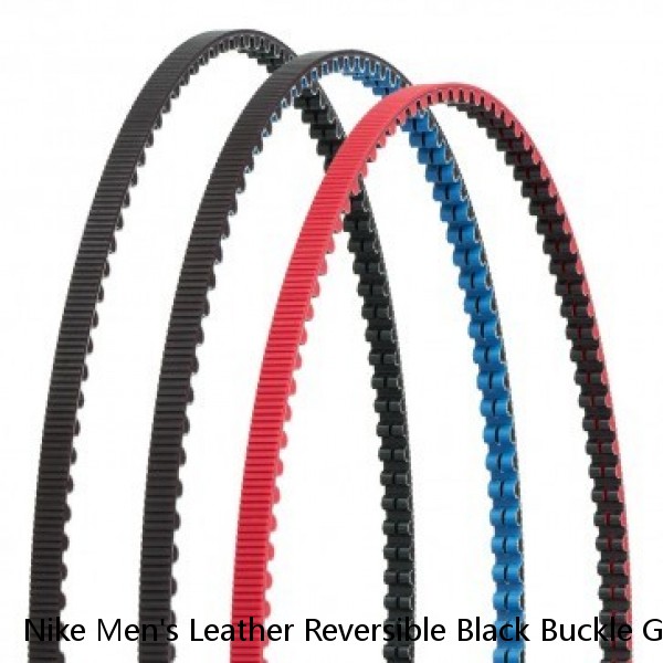 Nike Men's Leather Reversible Black Buckle Golf Belt Black Carbon Fiber White